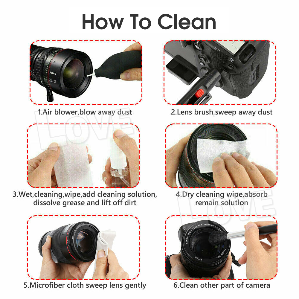 Camera Lens Cleaning Cleaner kit for Canon Nikon Sony DSLR Cameras ...